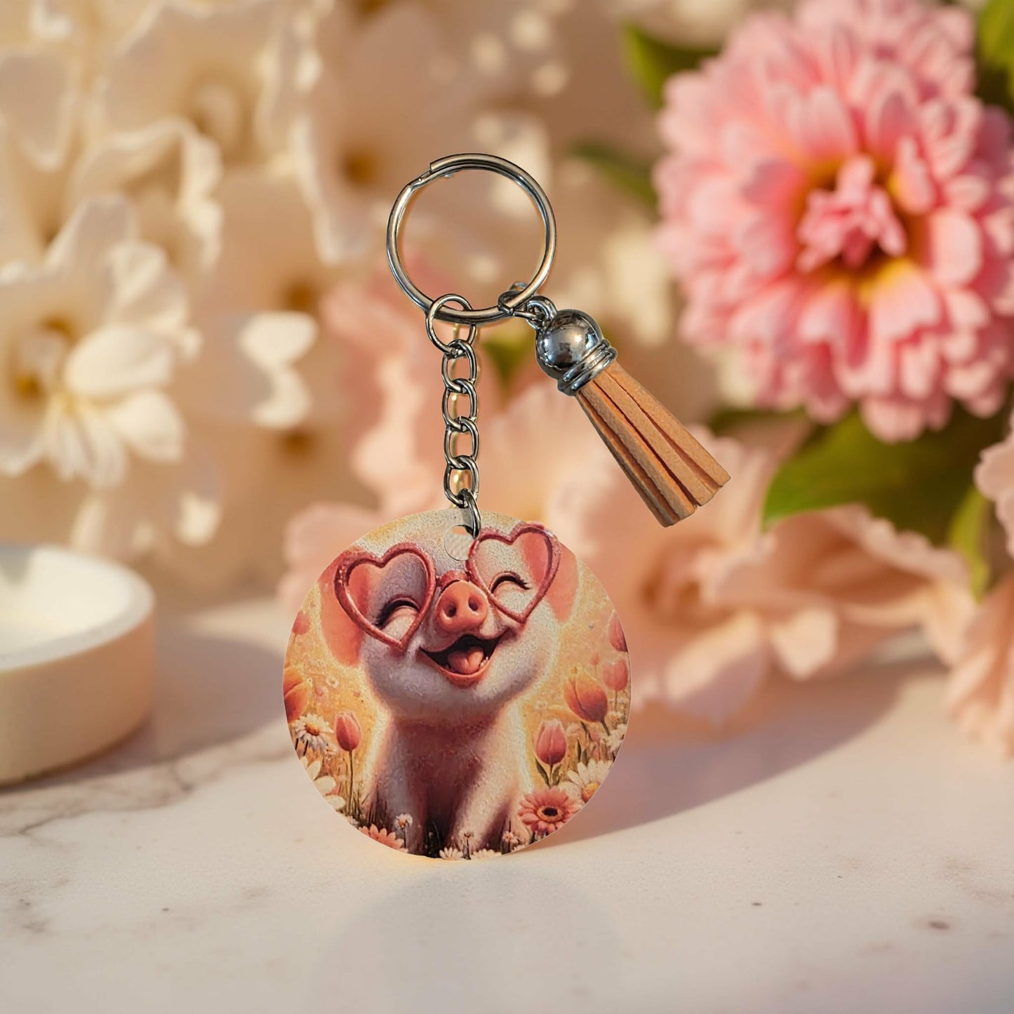 Pig with heart glasses