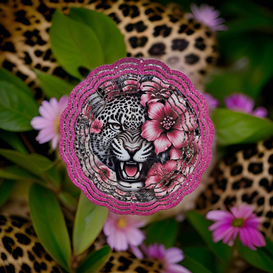 Snow Leopard and Hibiscus Flowers