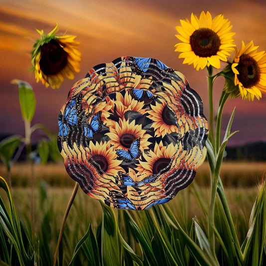 Sunflowers and Blue Butterflies