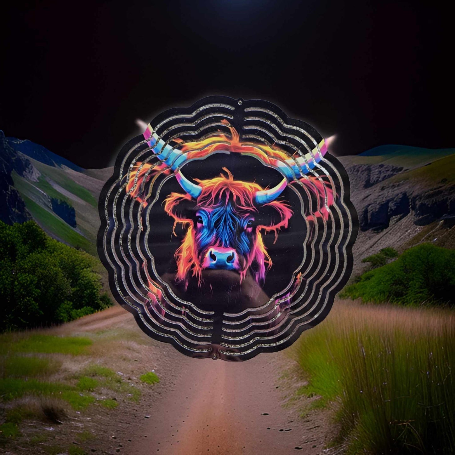 Neon Highland Cow