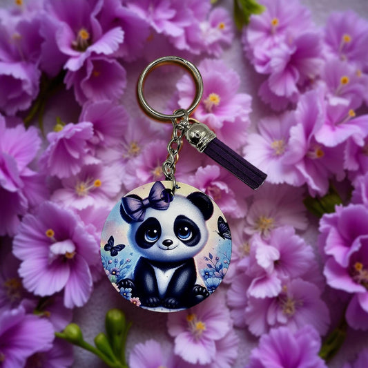 Cute Panda with purple Bow