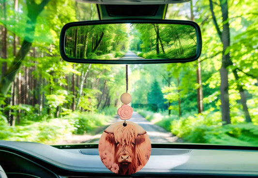 Highland Cow and Pink floral