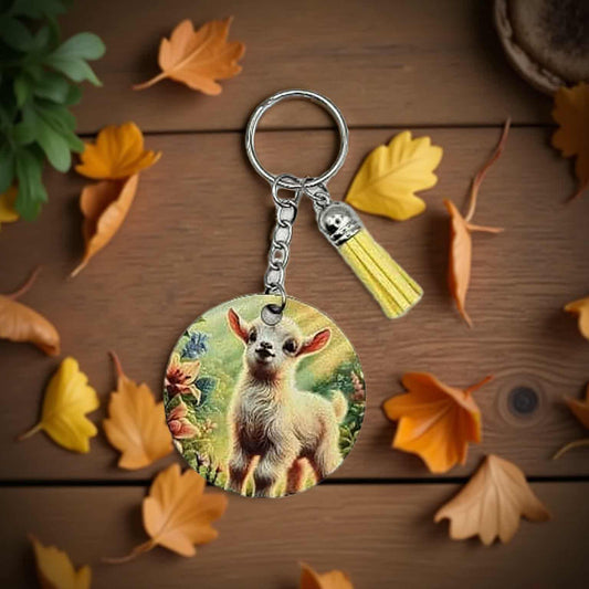 Cute white baby goat