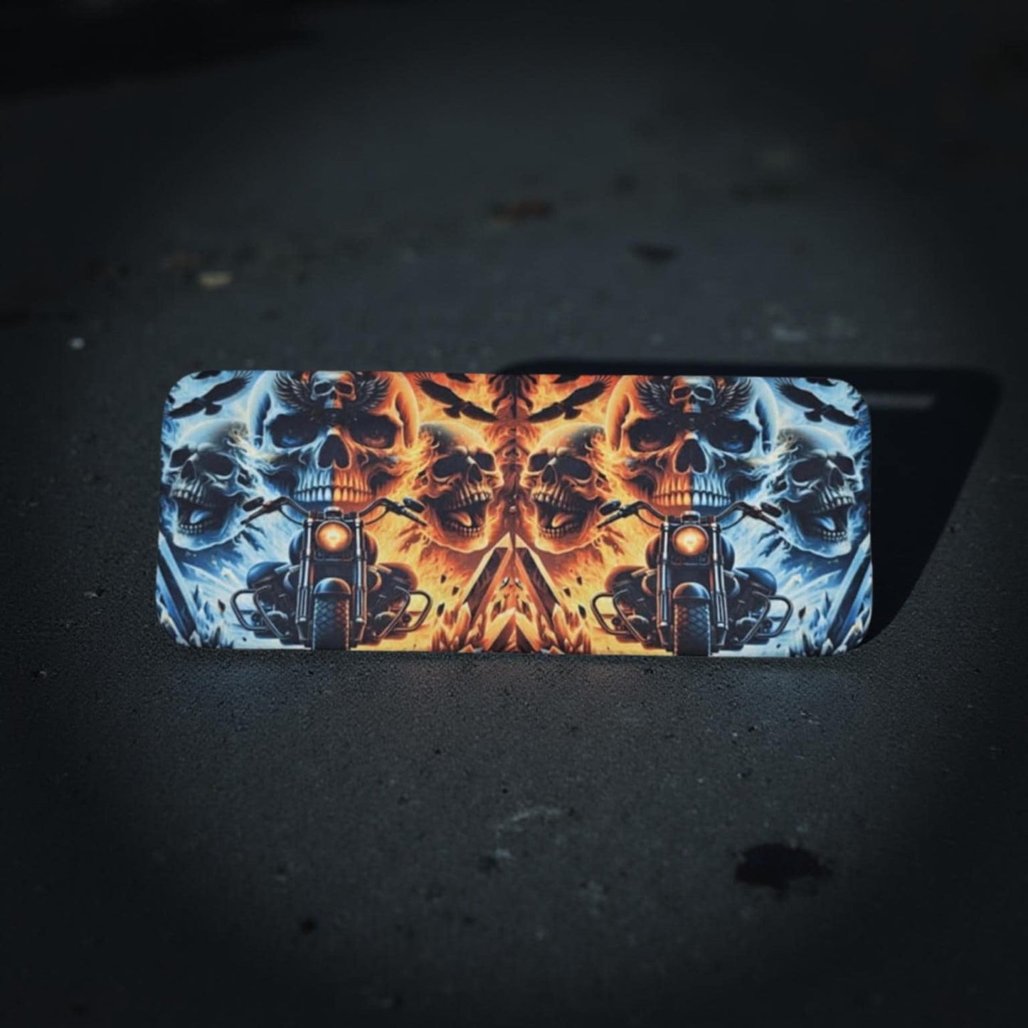 Fire and Ice skull and motorbike