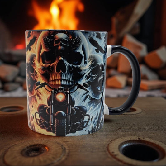 Fire and Ice skull with motorbike