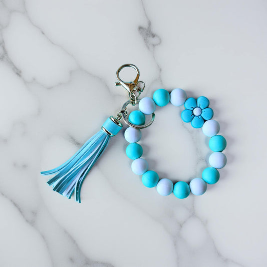 Mint Green & White with Flower bead