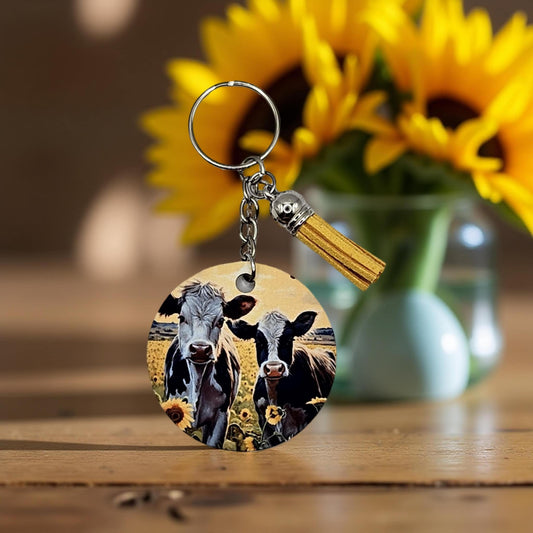 Cows in a sunflower field