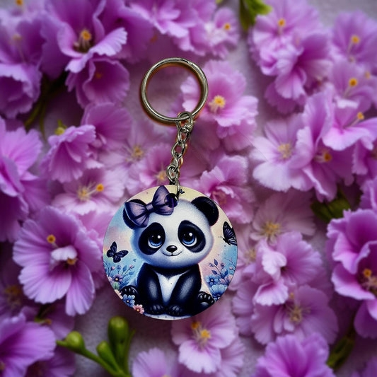 Cute Panda with purple Bow