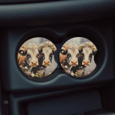 Cows with flowers