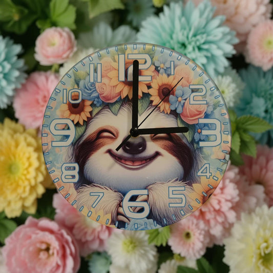 Cute sloth with flowers