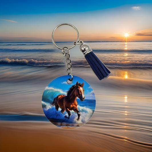 Dark Brown Horse on the beach