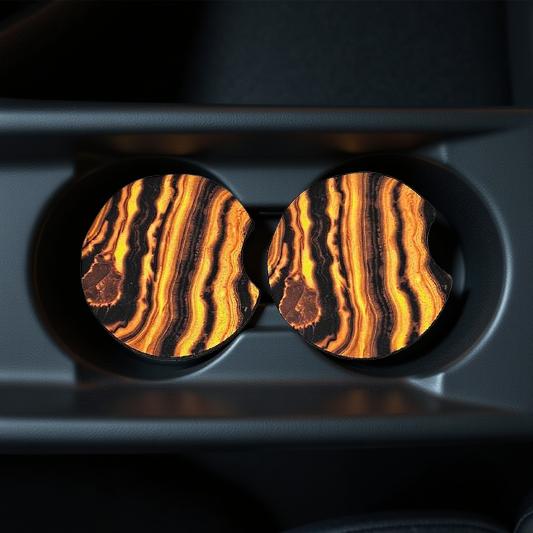 Orange and black agate