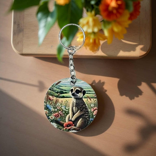 Meerkat in a flower field