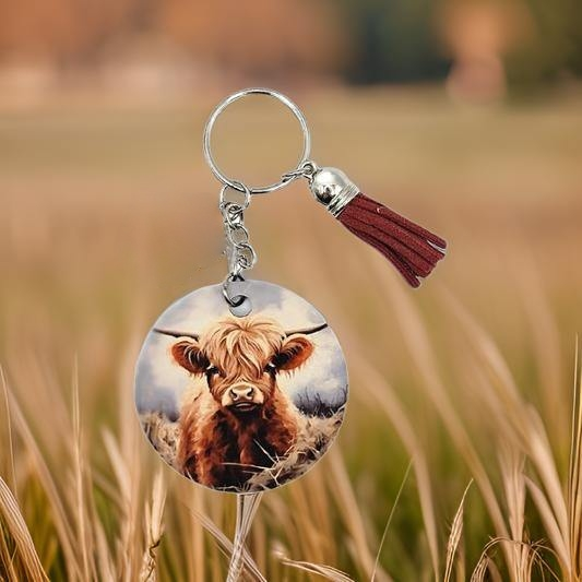 Baby Highland Cow in a field