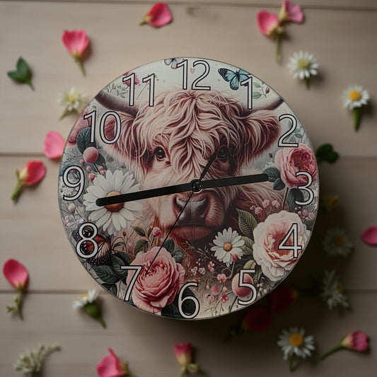 Highland Cow with floral