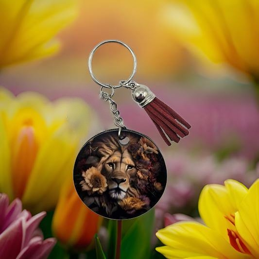 Beautiful Lion and Floral