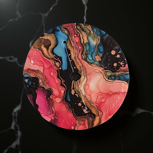 Rose Red , Turquoise and Gold Agate