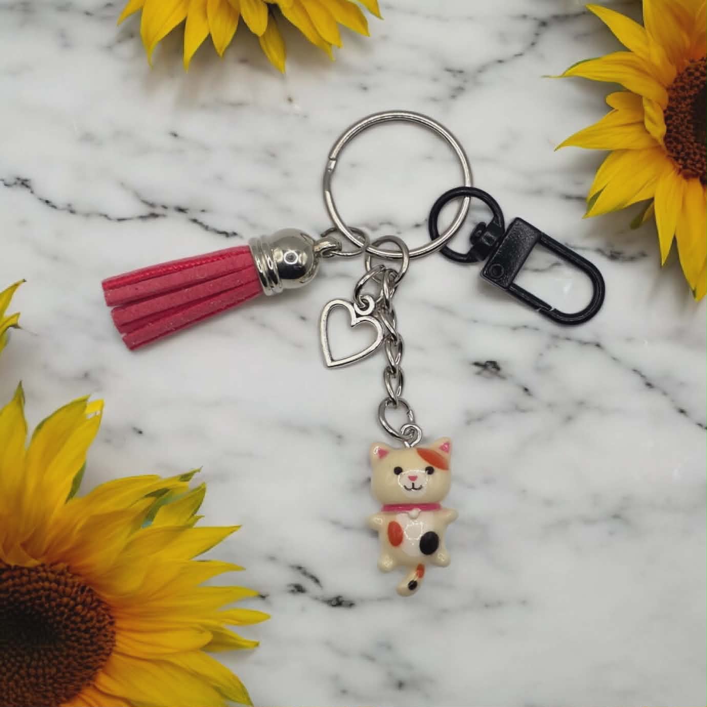 Cat with Heart Charm