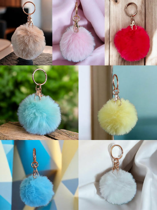 Super Soft pom Pom keychain