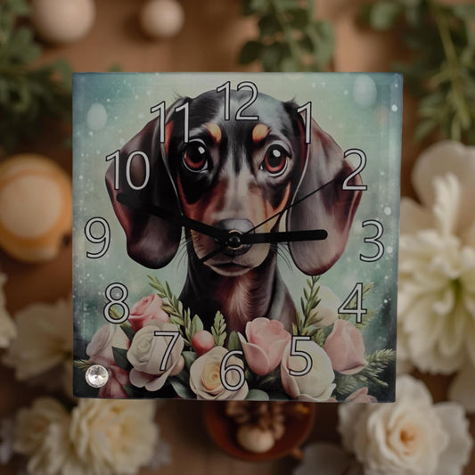 Dachshund and floral