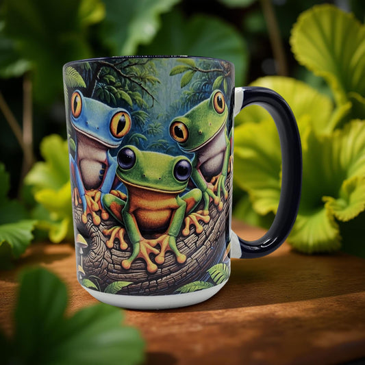 3 Green Frogs in a Tree
