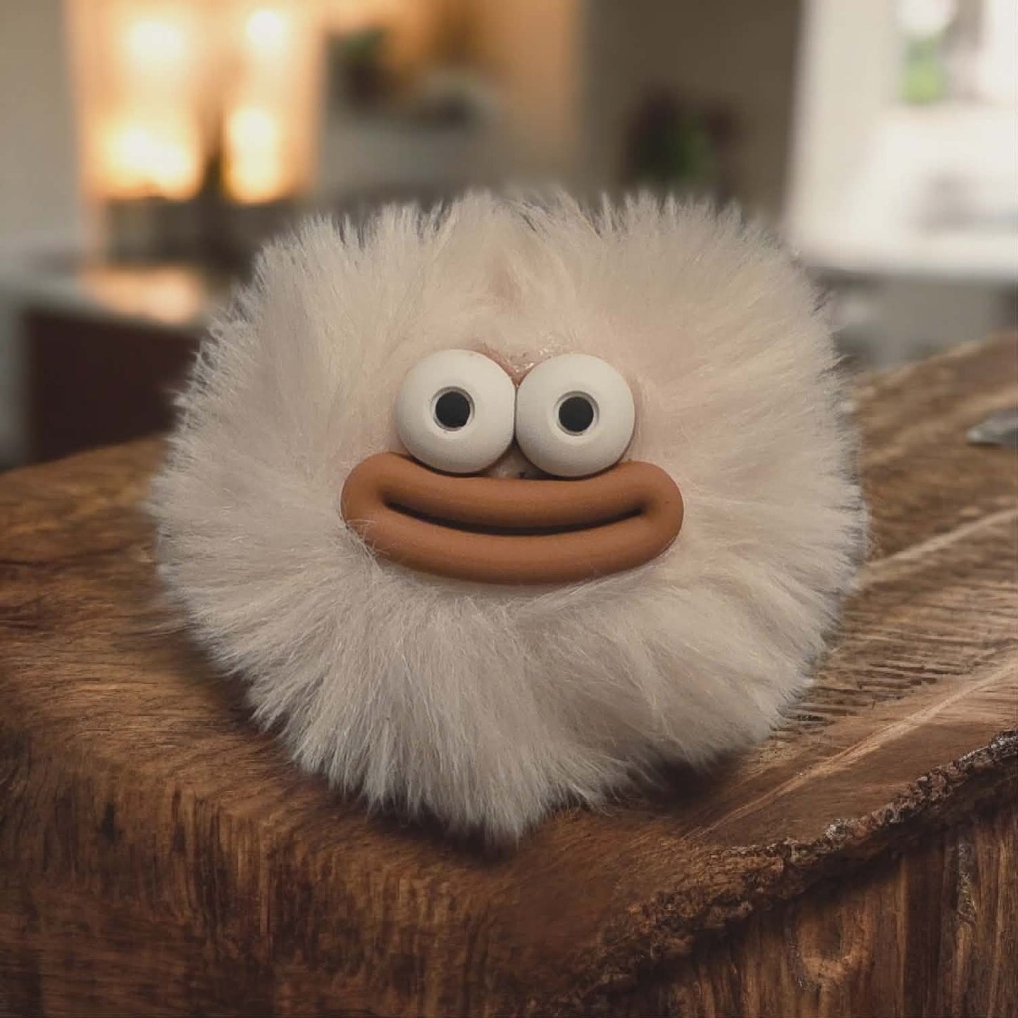 Super Soft Smiley Face Pom Pom Keychains