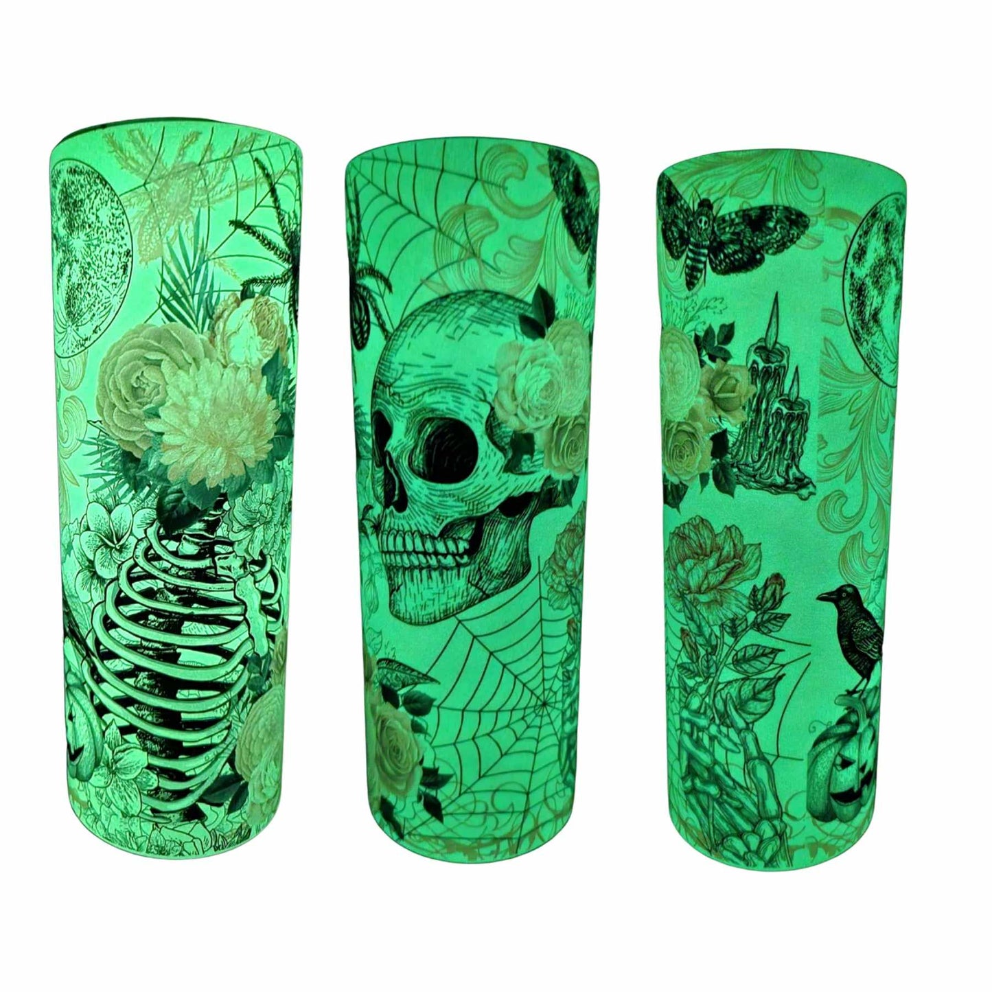 Pink floral and Skull