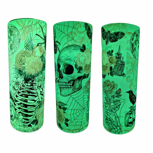 Pink floral and Skull