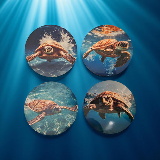 Turtles in the ocean