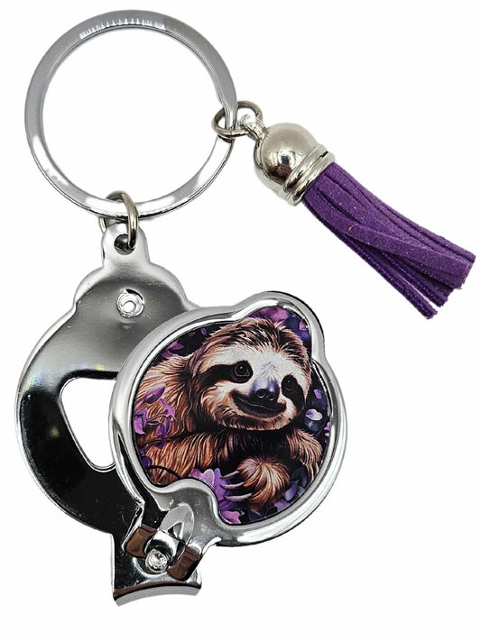 Sloth with purple floral