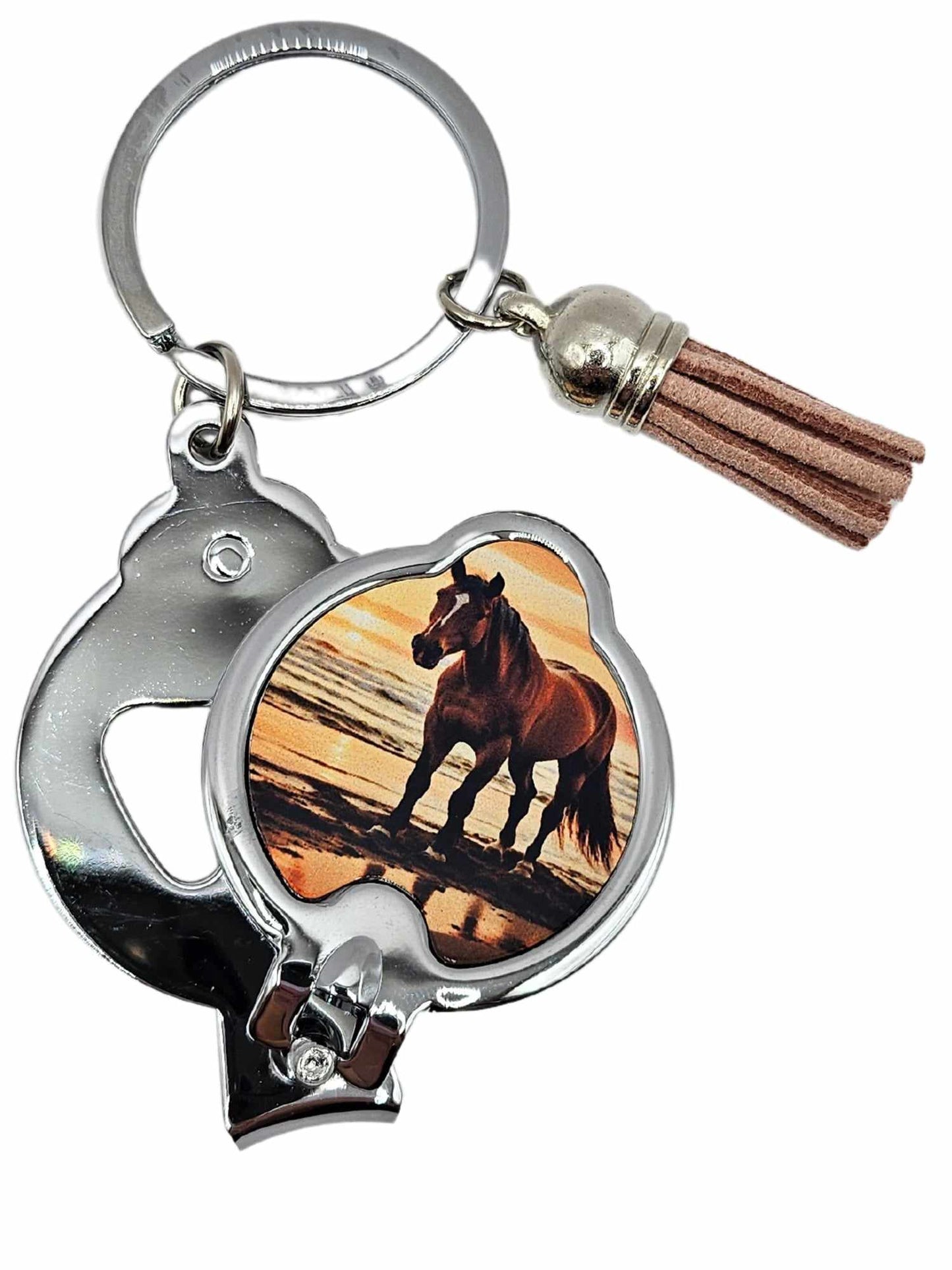 Horse on sunset beach