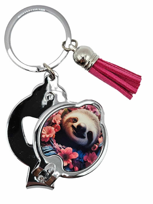 Sloth with pink floral