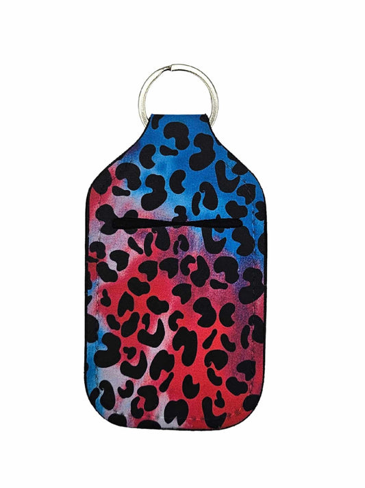 Red and Blue Leopard Print