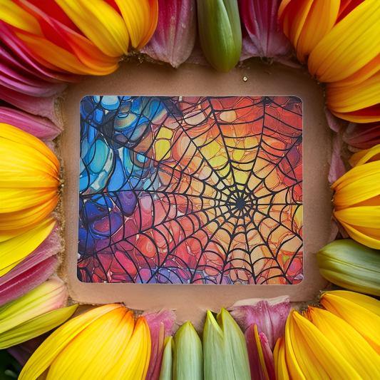 Colourful alcohol ink Spiderweb