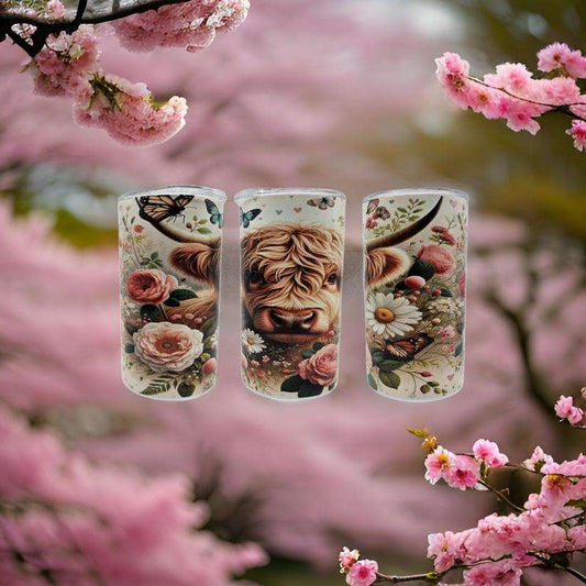 Floral and Highland Cow