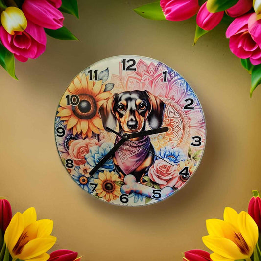 Dachshund and floral