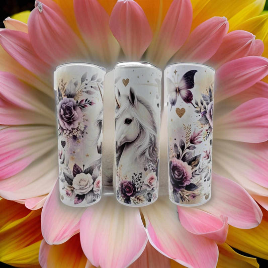 Purple floral and Unicorn