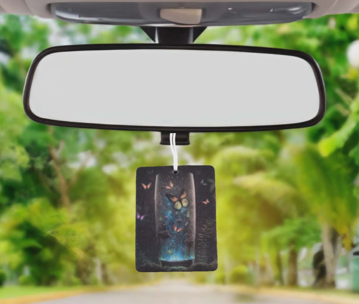 Magical Glowing butterflies in glass