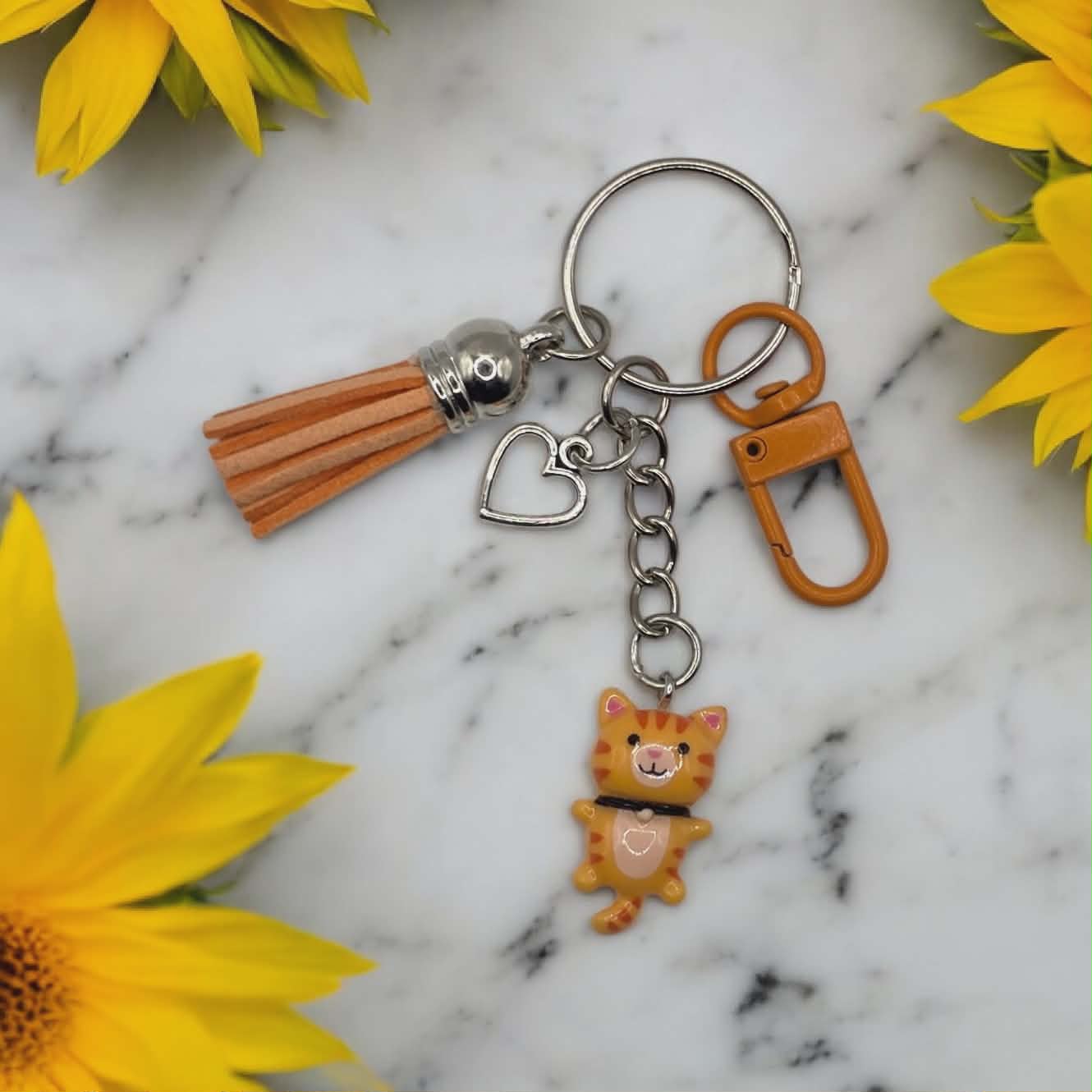 Cat with Heart Charm