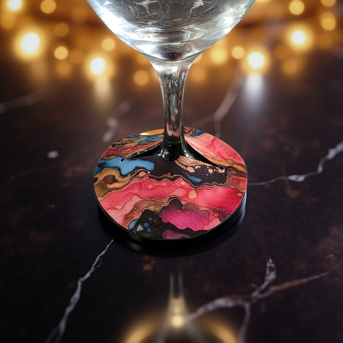 Rose Red , Turquoise and Gold Agate