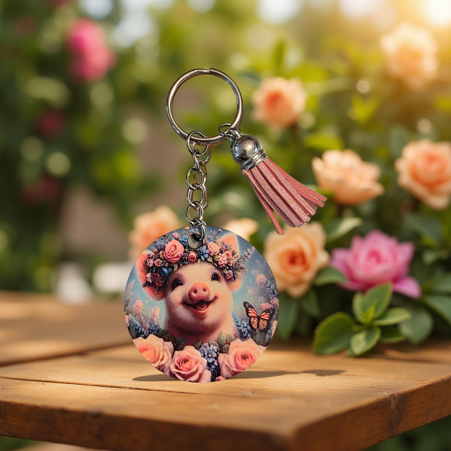 Cute pig with flower crown