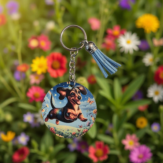 Happy Dachshund in field