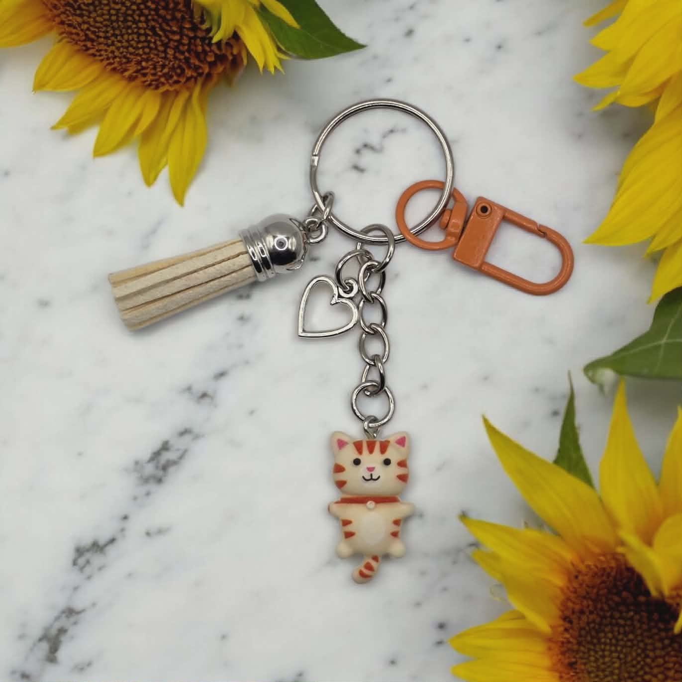 Cat with Heart Charm