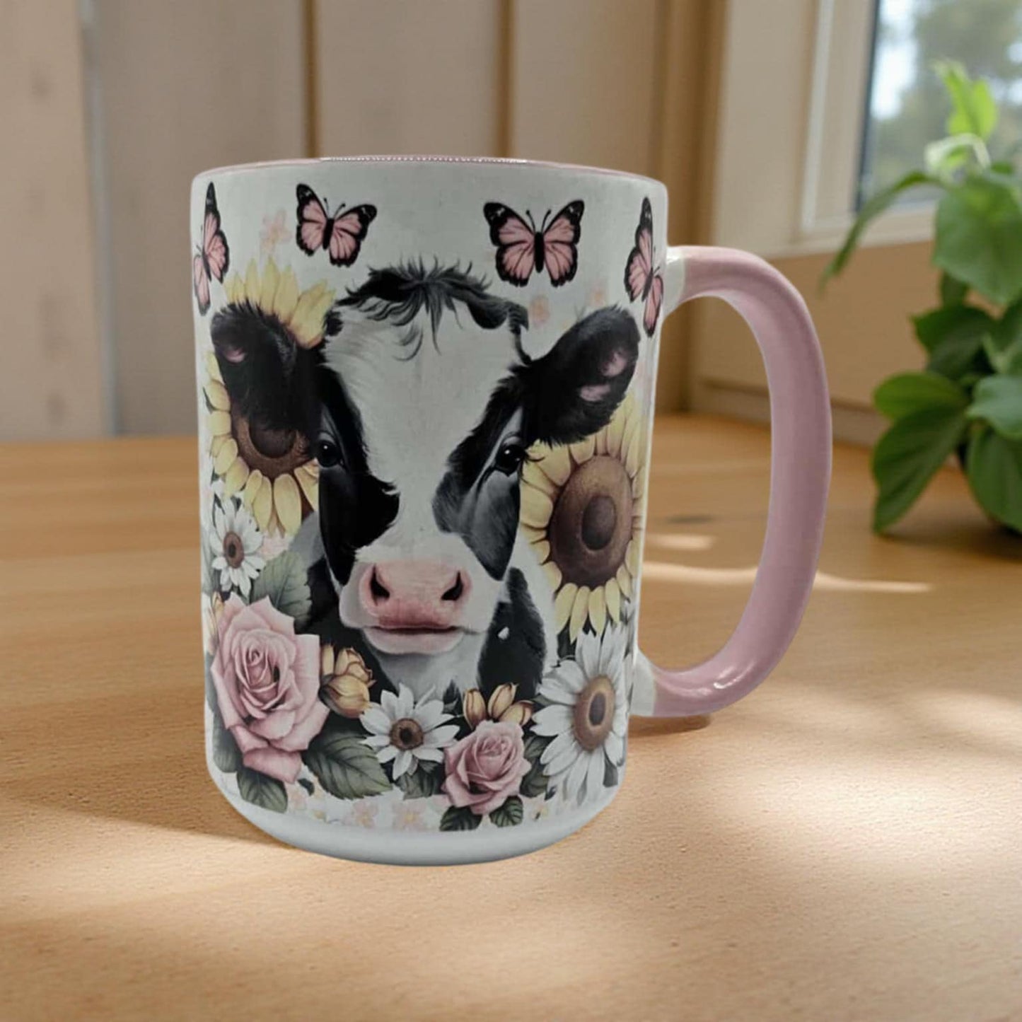 Cow & pink floral