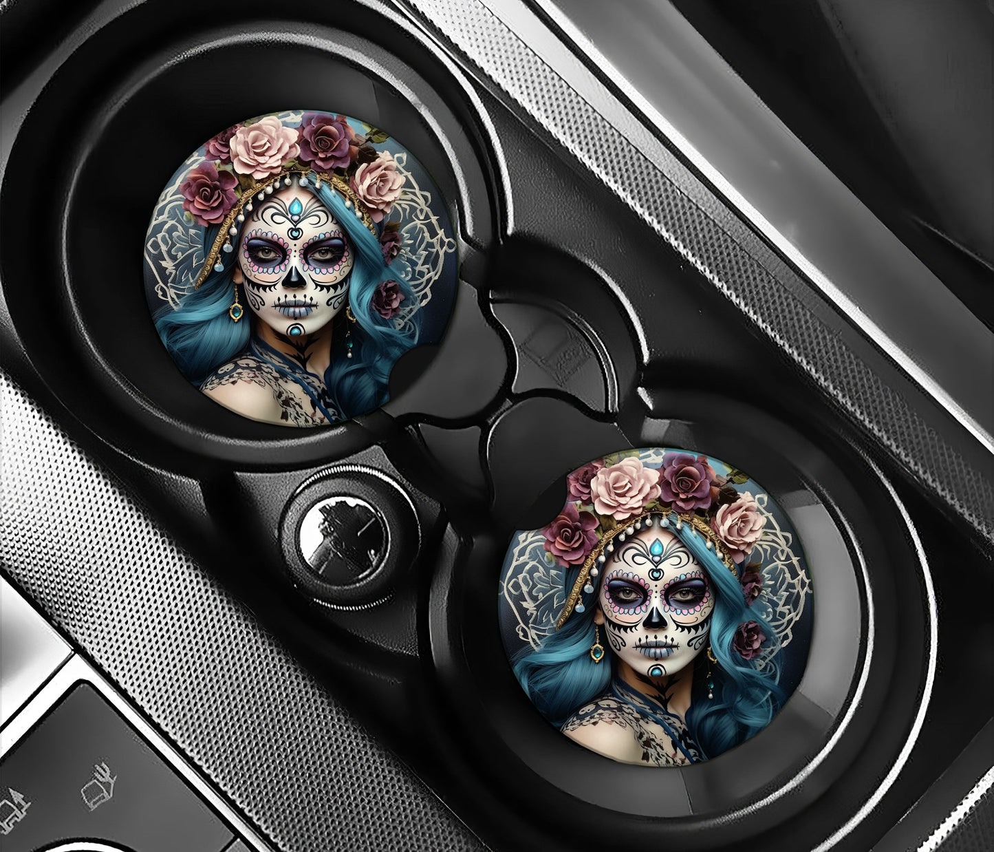 Sugar skull girl with flowers
