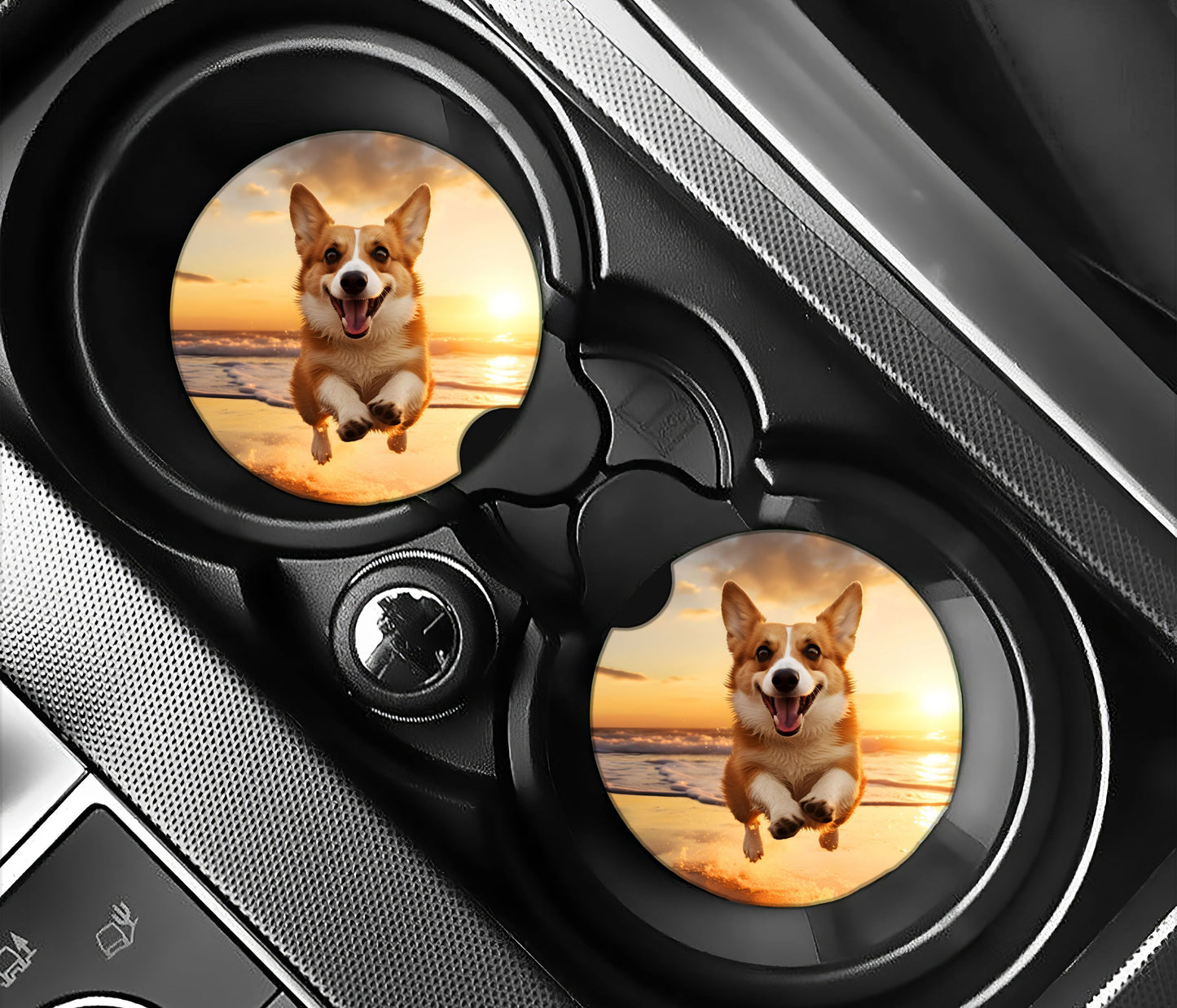 Sunset and corgi
