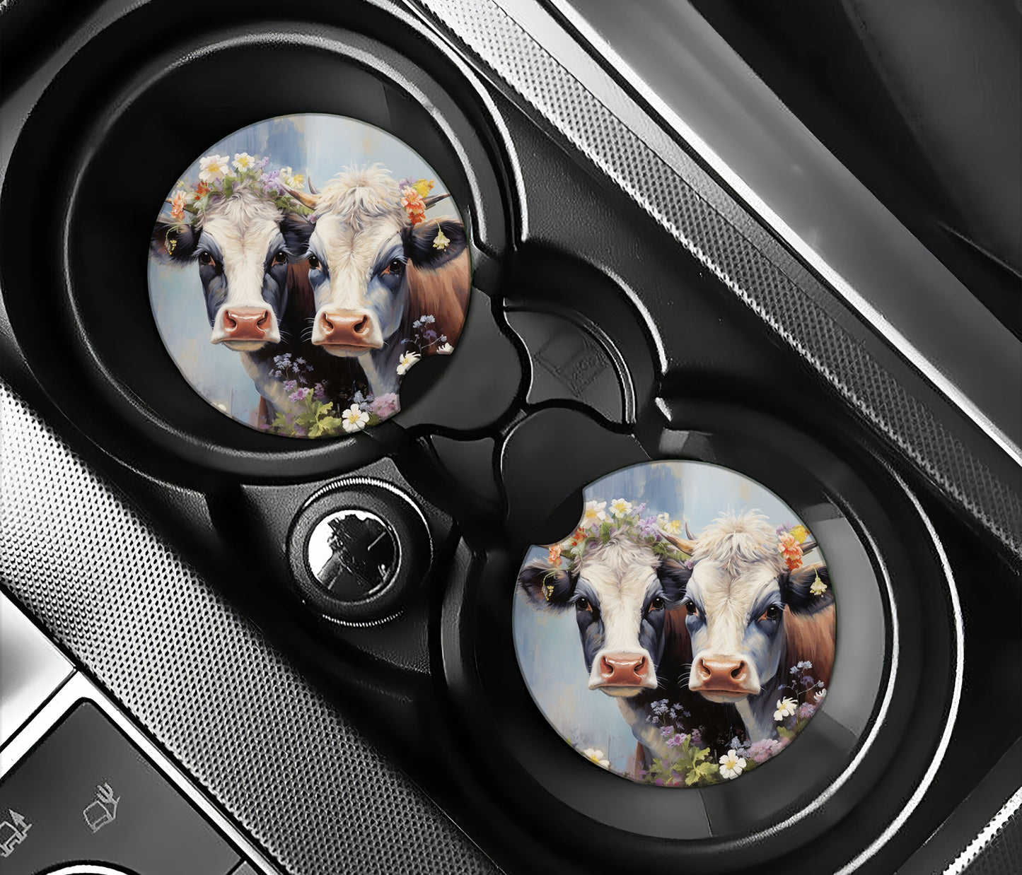 Cows with flowers
