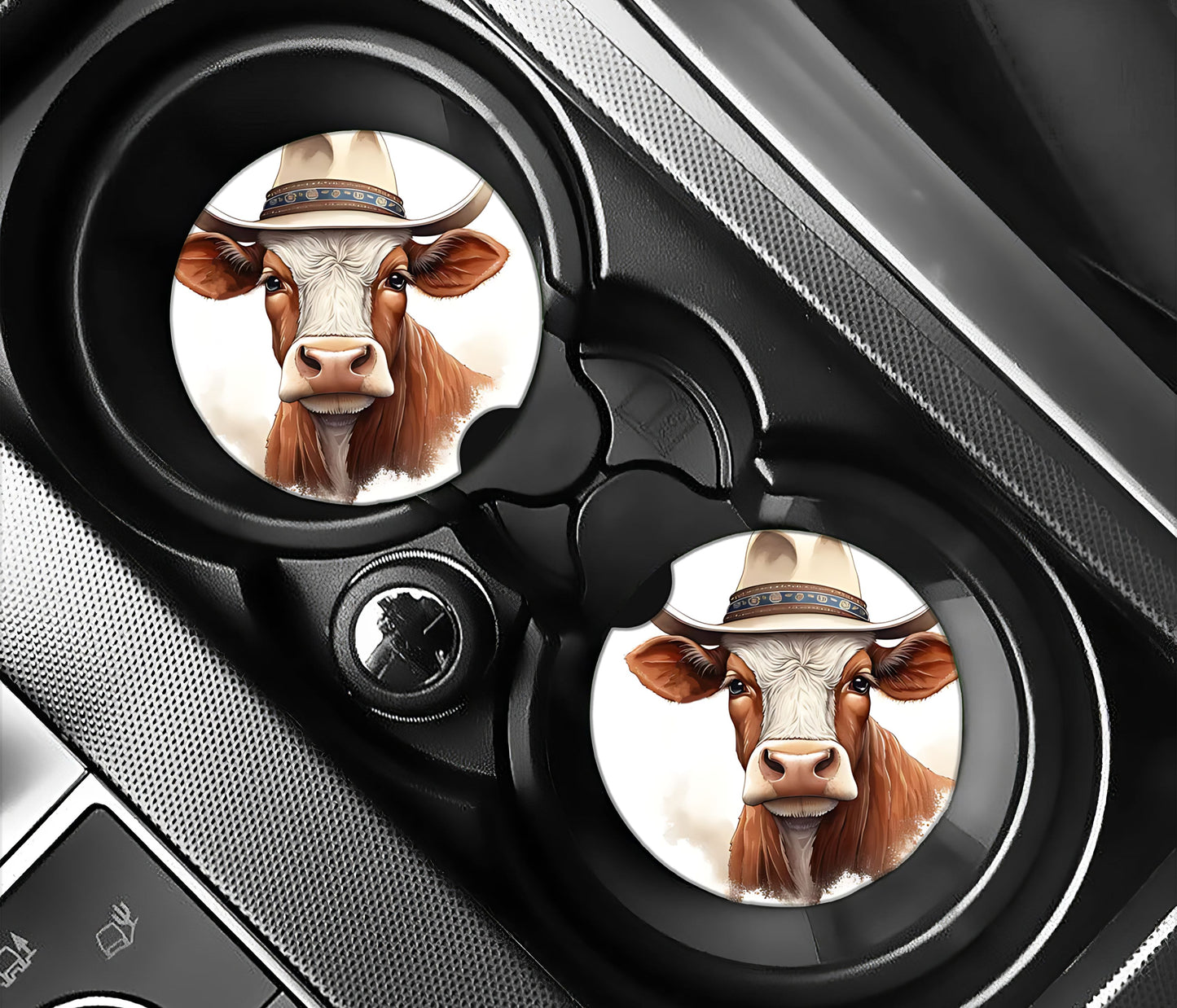Cow with tan hat