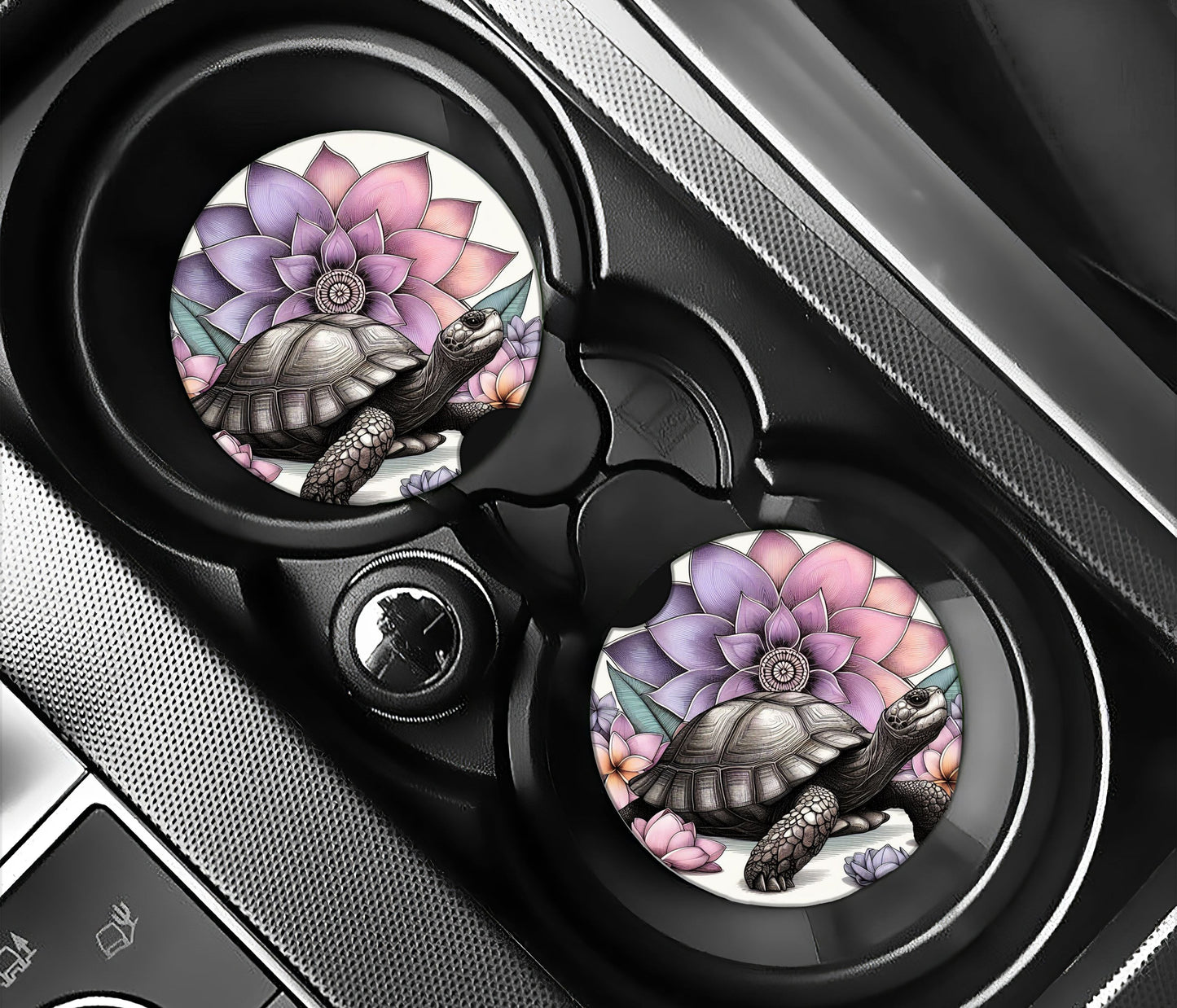 Turtle and lotus flower