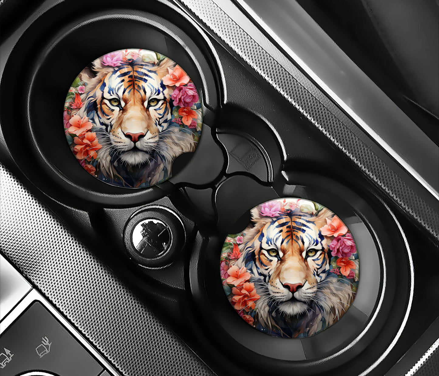Tiger and flowers